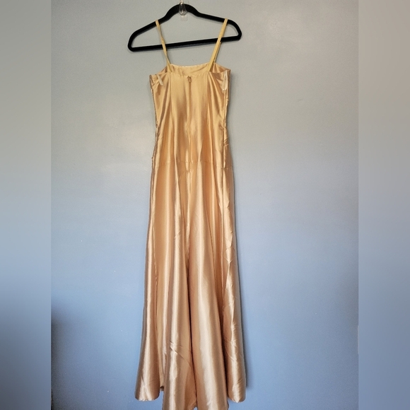 Jessica McClintock Women's Gold Gown Dress Size 2 - Picture 2 of 16